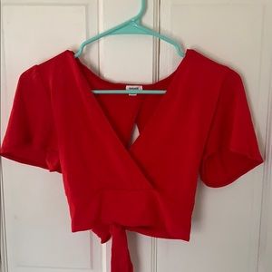 Red crop top (ties in back). Size small